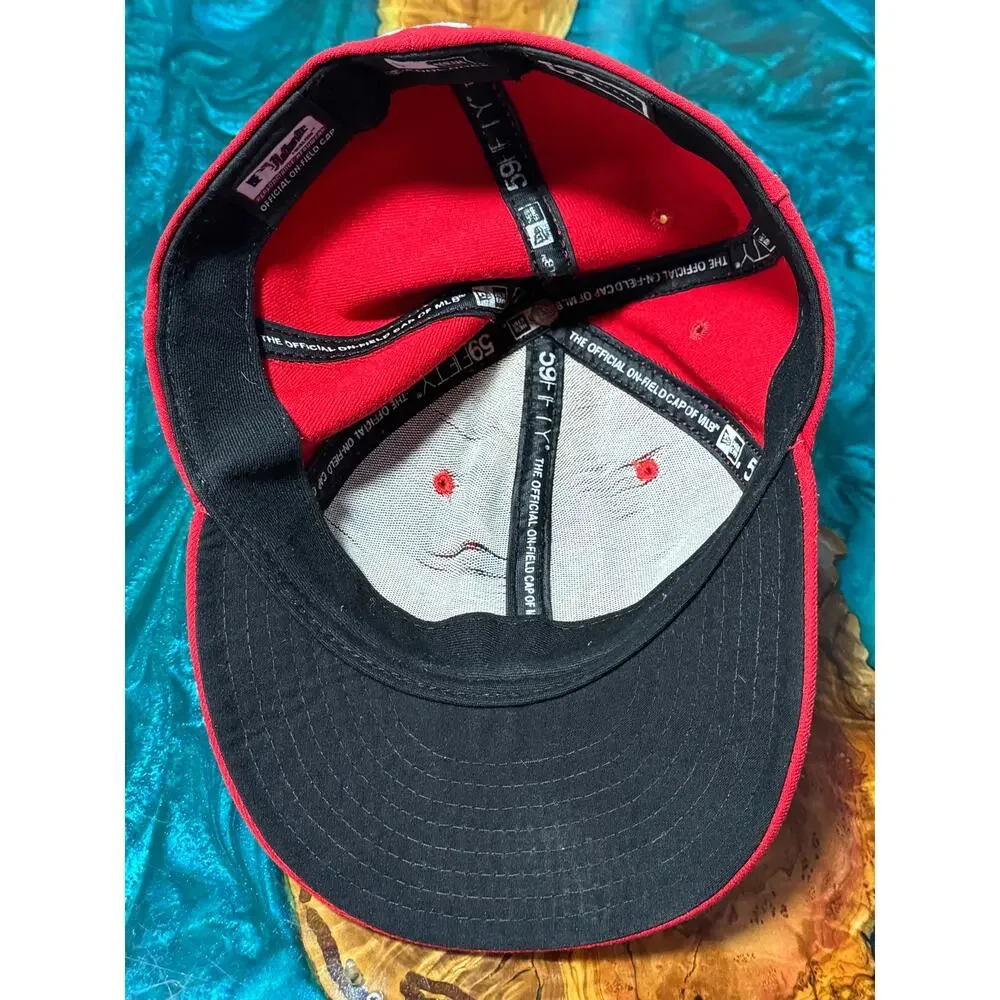 New Era 59Fifty Cleveland Indians Block C Men's 7 5/8 Fitted Cool Base Hat Cap